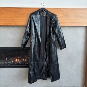 Naked Wardrobe Faux Croc Leather Coat, Size S